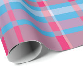 タータンチェックブルーとレッド ラッピングペーパー (ロールコーナー)