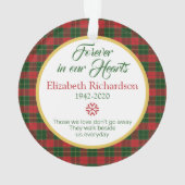 タータンチェックプライドパイン記念写真クリスマスアクリル オーナメント (裏面)
