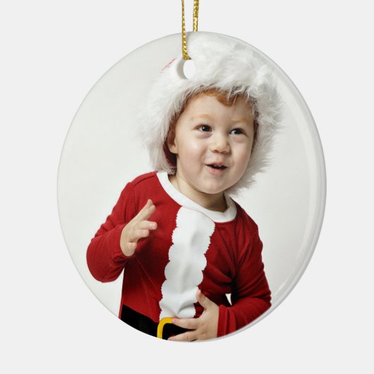 タータンチェックプライド写真クリスマスオーナメント付き年 セラミックオーナメント (左)