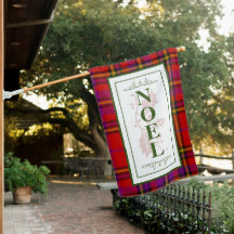 タータンチェックプレイドとNOELタイポグラフィ、クリスマス