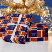 タータンチェックプレイドの個人的なメッセージクリスマス ラッピングペーパー