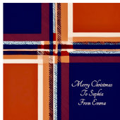 タータンチェックプレイドの個人的なメッセージクリスマス ラッピングペーパー