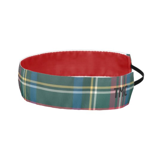 タータンチェックプレイドイニシャルクラシッククリスマス名門私立校風の アスレチックヘッドバンド (右)