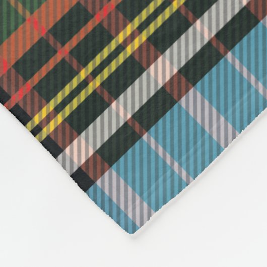 タータンチェックプレイドクランアンダーソン家族湖ハウス フリースブランケット (角)