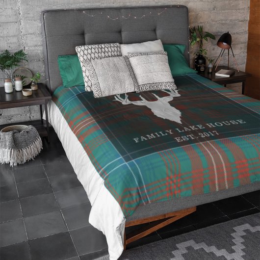 タータンチェックプレイドクランウィルソン家族レイクハウス シェルパブランケット