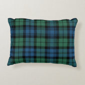 タータンチェックプレイドクランキャンベルグリーンブルーブラックチェック アクセントクッション (裏面)