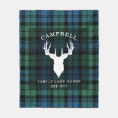 タータンチェックプレイドクランキャンベルファミリーネームレイクハウス フリースブランケット (正面)