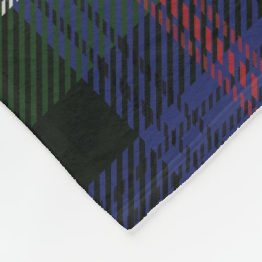 タータンチェックプレイドクランサザーランドファミリーレイクハウス フリースブランケット (角)