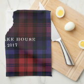 タータンチェックプレイドクランマクラクラチャンファミリーレイクハウス キッチンタオル (四つ折り)