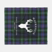 タータンチェックプレイドクランマッケンジーファミリーレイクハウス フリースブランケット (正面(横))