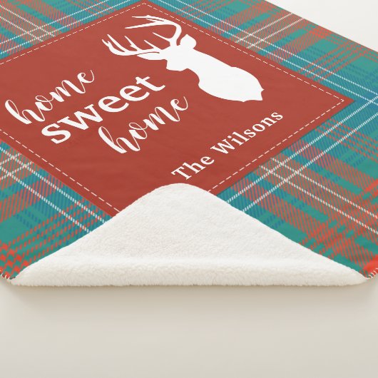 タータンチェックプレイドクリスマスクランウィルソンパーソナライズされた シェルパブランケット (3/4)