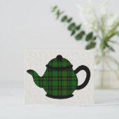 タータンチェックプレイドティーポットブライダルシャワー 招待状 (スタンド正面)