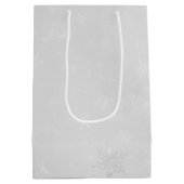 タータンチェックプレイドディアオンスノーフレークデザイン ミディアムペーパーバッグ (裏面)