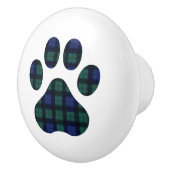 タータンチェックプレイドドッグポープリントキャビネットノブの引っ張り セラミックノブ (右)