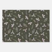 タータンチェックプレイドファームハウスグリーンアンドブラウン ラッピングペーパーシート (正面3)