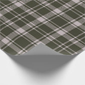 タータンチェックプレイドファームハウスフォレストグリーン ラッピングペーパー (角)