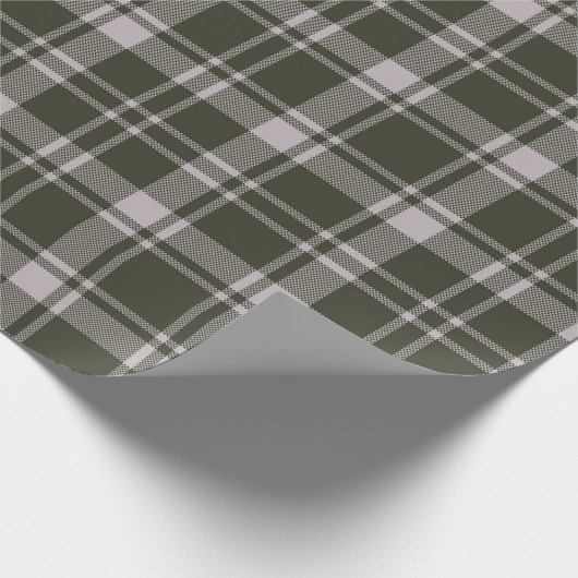 タータンチェックプレイドファームハウスフォレストグリーン ラッピングペーパー (角)