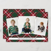 タータンチェックプレイドフォトコラージュカード シーズンカード (正面/裏面)