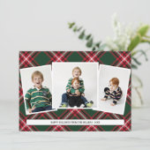 タータンチェックプレイドフォトコラージュカード シーズンカード (スタンド正面)