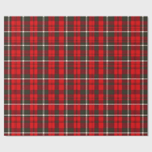 タータンチェックプレイドレッドコレク伝統的ション人気がある ラッピングペーパー (フラット)