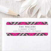 タータンチェックプレイド住所 シールクリスマスホリデー ラベル (インサイチュ)