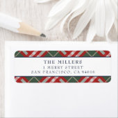 タータンチェックプレイド住所 シールクリスマスホリデー ラベル (インサイチュ)