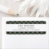 タータンチェックプレイド住所 シールクリスマスホリデー ラベル (インサイチュ)