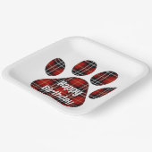 タータンチェックプレイド誕生日ポープリント ペーパープレート (傾斜あり)