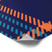 タータンチェックプレイド、カラフルネイビーのテクスチャ。 ポスター (角)