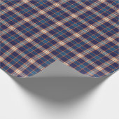 タータンチェックプレイド、カラフルネイビーのテクスチャ。 ラッピングペーパー (角)