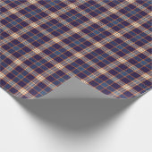 タータンチェックプレイド、カラフルネイビーのテクスチャ。 ラッピングペーパー (角)