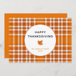 タータンチェックプレイド | ハッピーサンクスギビング紅葉 シーズンカード