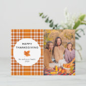 タータンチェックプレイド | Happy Thanksgiving秋の写真 シーズンカード (スタンド正面)
