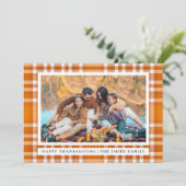タータンチェックプレイド | Happy Thanksgiving秋の写真 シーズンカード (スタンド正面)