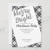 タータンチェックホリデーズクリスマスパーティーブメリーライト 招待状 (正面)