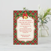 タータンチェックホリーベルクリスマスパーティの招待状 招待状 (スタンド正面)