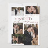 タータンチェックメリー&結婚したフォト新婚ホリデー シーズンカード (正面)