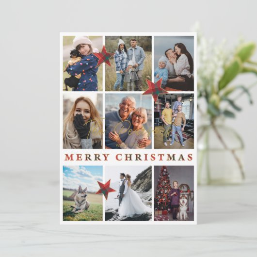 タータンチェックモダンエレガントコラージュ10写真ファミリー (スタンド正面)