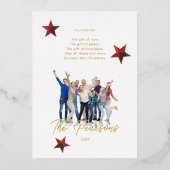 タータンチェックモダンエレガントコラージュ10写真ファミリー 箔シーズンカード (裏面)