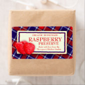 タータンチェックラズベリーはジャムや食品ラベルを保存する ラベル (インサイチュ)