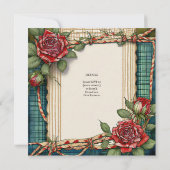 タータンチェックリボン受賞式招待状 招待状 (裏面)