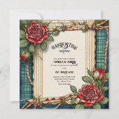 タータンチェックリボン受賞式招待状 招待状 (正面)