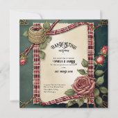 タータンチェックリボン受賞式招待状 招待状 (正面)