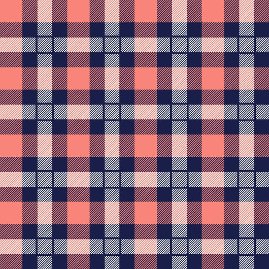 タータンチェック伝統的毛布のコーラルとネイビーブルートーン フリースブランケット