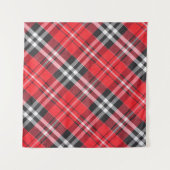 タータンチェック布パターン上面ビュー タペストリー (正面(横))