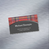 タータンチェック平型赤王室の布 マグネット名刺 (インサイチュ)