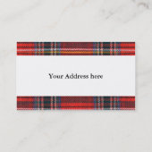 タータンチェック平型赤王室の布 名刺 (裏面)