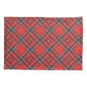 タータンチェック平型赤王室の布 枕カバー (裏面)