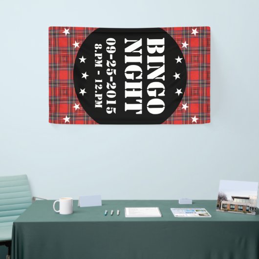 タータンチェック平型赤王室の布 横断幕 (トレードショー)