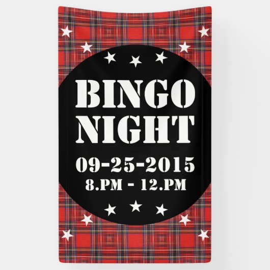 タータンチェック平型赤王室の布 横断幕 (縦)